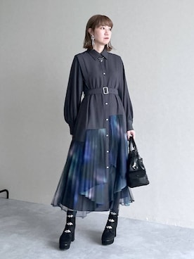 「HARE（ハレ）のアイテム（イヤリング）」を使った、inhhhan®さん（レディース・165cm）の冬コーディネート