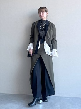 「アイテム（スラックス）」を使った、inhhhan®さん（レディース・165cm・40代）の冬コーディネート