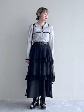 「アイテム（カーディガン/ボレロ）」を使った、inhhhan®さん（レディース・165cm・40代）の夏コーディネート