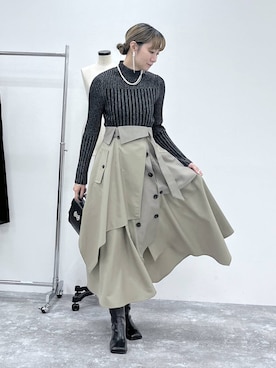 「アイテム（イヤリング）」を使った、inhhhan®さん（レディース・165cm）の冬コーディネート