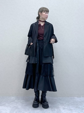 「HARE（ハレ）のアイテム（ピアス（両耳用））」を使った、inhhhan®さん（レディース・165cm）の秋コーディネート