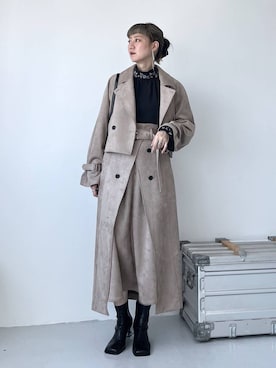 「アイテム（トレンチコート）」を使った、inhhhan®さん（レディース・165cm・40代）の夏コーディネート