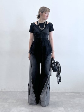 「アイテム（ボストンバッグ）」を使った、inhhhan®さん（レディース・165cm・40代）の夏コーディネート