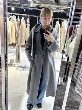 「アイテム（ステンカラーコート）」を使った、inhhhan®さん（レディース・165cm）の秋コーディネート
