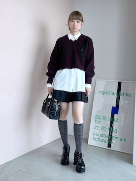 「アイテム（ニット/セーター）」を使った、inhhhan®さん（レディース・165cm・40代）の秋コーディネート