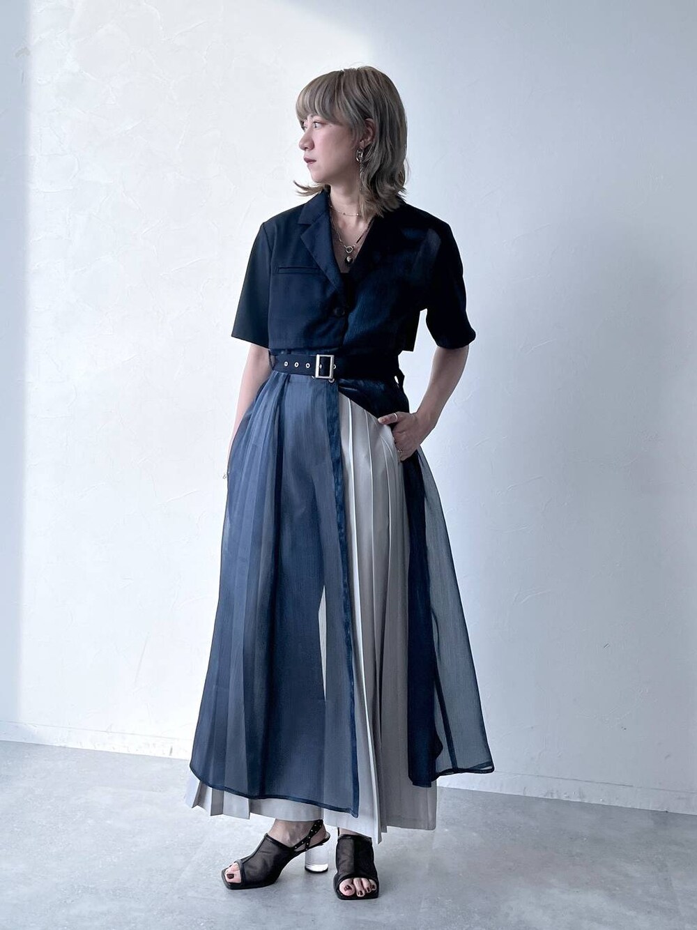 HARE ジャケットシアーライクワンピース HARE（ハレ）の「ジャケットライクシアーワンピース(HARE)（ワンピース