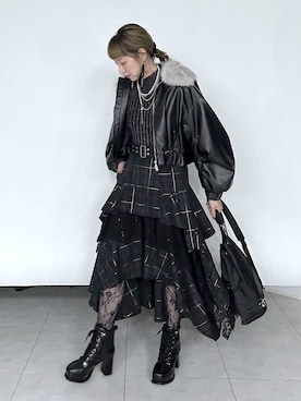 「アイテム（スカート）」を使った、inhhhan®さん（レディース・165cm・40代）の秋コーディネート