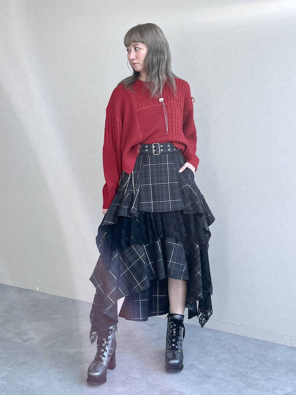 【HARE】タータンチェックティアードスカート HARE｜タータンチェックティアードスカート | Rakuten Fashion