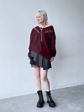 「HARE（ハレ）のアソートチェーンネックレス(HARE)（ネックレス、シルバー系）」を使った、inhhhan®さん（レディース・165cm）の夏コーディネート