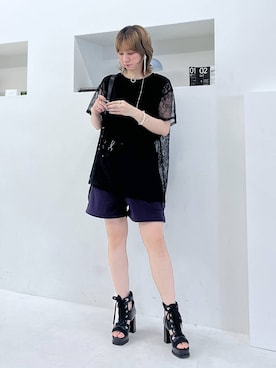 「HARE（ハレ）のアイテム（イヤリング）」を使った、inhhhan®さん（レディース・165cm）の春コーディネート