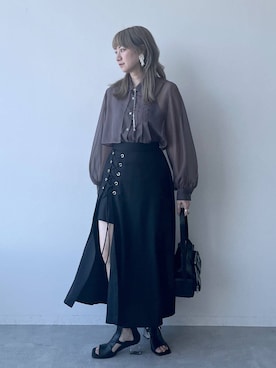 「アイテム（イヤリング）」を使った、inhhhan®さん（レディース・165cm・40代）の春コーディネート