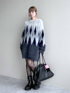 「アイテム（イヤリング）」を使った、inhhhan®さん（レディース・165cm）の秋コーディネート