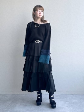 「HARE（ハレ）のメタルチャイナパーツブーツ(HARE)（ブーツ）」を使った、inhhhan®さん（レディース・165cm）の秋コーディネート