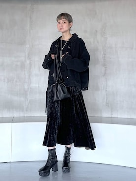 「HARE（ハレ）のループタイネックレス(HARE)（ネックレス）」を使った、inhhhan®さん（レディース・165cm・40代）の夏コーディネート