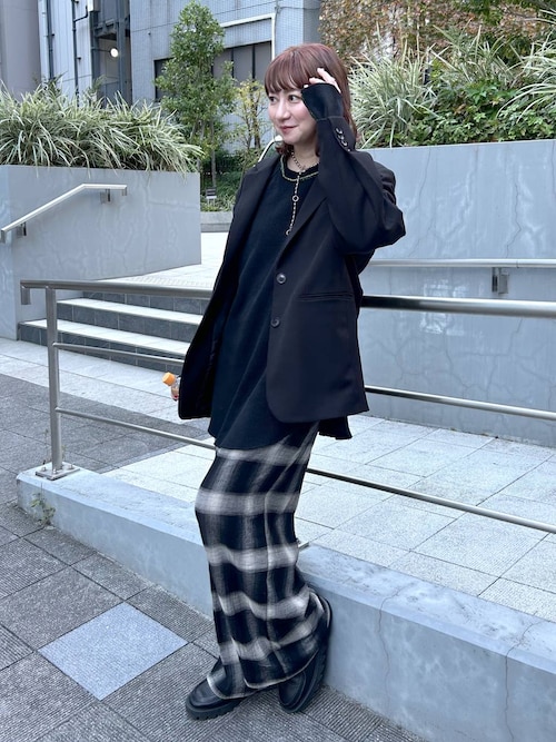 オンブレーチェックパンツ