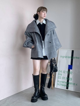 「アイテム（イヤリング）」を使った、inhhhan®さん（レディース・165cm）の秋コーディネート