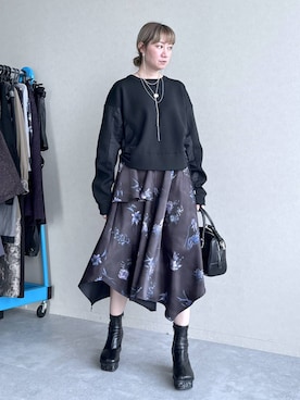 「アイテム（イヤリング）」を使った、inhhhan®さん（レディース・165cm）の秋コーディネート