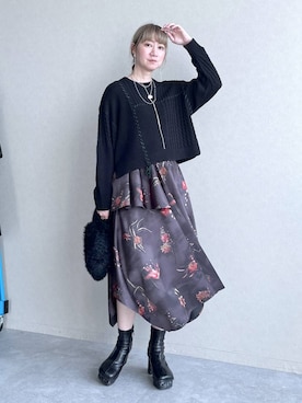 「アイテム（イヤリング）」を使った、inhhhan®さん（レディース・165cm・40代）の秋コーディネート