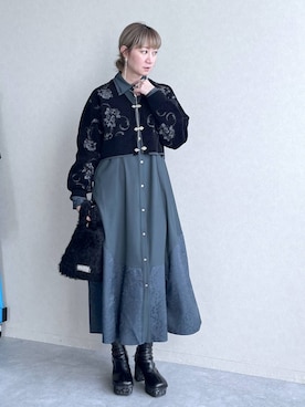 「HARE（ハレ）のアイテム（ピアス（両耳用））」を使った、inhhhan®さん（レディース・165cm）の秋コーディネート