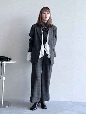 「アイテム（テーラードジャケット）」を使った、inhhhan®さん（レディース・165cm・40代）の秋コーディネート
