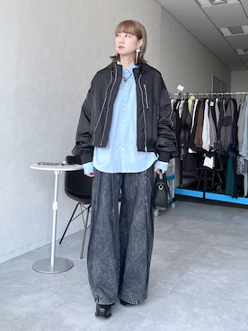 「アイテム（MA-1）」を使った、inhhhan®さん（レディース・165cm）の冬コーディネート