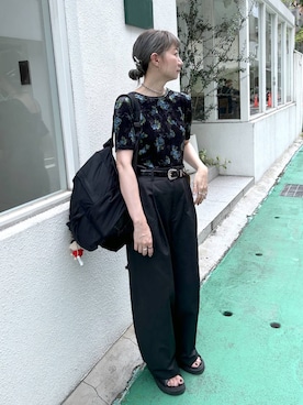 「HARE（ハレ）の【NARROW STYLE】シアーボリュームボレロ(HARE)（カーディガン/ボレロ）」を使った、inhhhan®さん（レディース・165cm・40代）の夏コーディネート