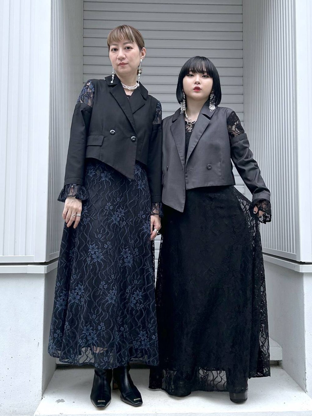 「若見え、モード、カジュアル、HARE、女子会、きれいめ、高見え、着痩せ・細見え、着痩せ、ワンピース、結婚式2次会、デート/ロマンティック」｜「HAREのチェーンコンビメタルボールイヤリング(HARE)（イヤリング、シルバー系）」を使った、inhhhan®さん（レディース・165cm）の夏コーディネートの1枚目の写真
