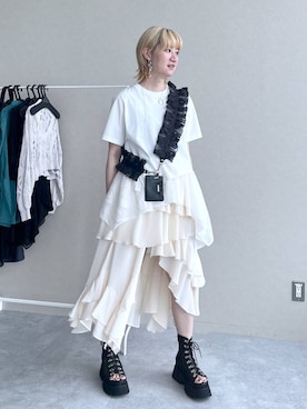 「HARE（ハレ）のアイテム（トップス）」を使った、inhhhan®さん（レディース・165cm）の夏コーディネート