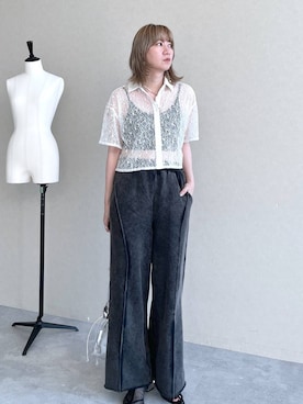 「若見え」｜「アイテム（スウェットパンツ）」を使った、inhhhan®さん（レディース・165cm）の夏コーディネート