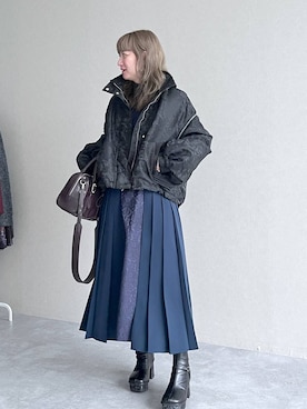 「HARE（ハレ）のラメランダムリブニット(HARE)（ニット/セーター）」を使った、inhhhan®さん（レディース・165cm・40代）の秋コーディネート