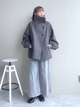 「アイテム（チェスターコート）」を使った、inhhhan®さん（レディース・165cm）の秋コーディネート