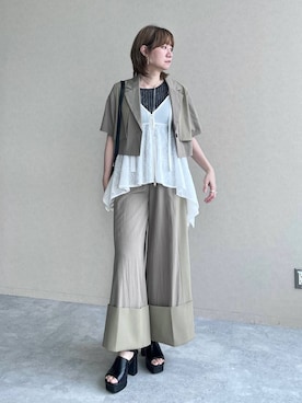 「HARE（ハレ）のアイテム（テーラードジャケット）」を使った、inhhhan®さん（レディース・165cm）の春コーディネート