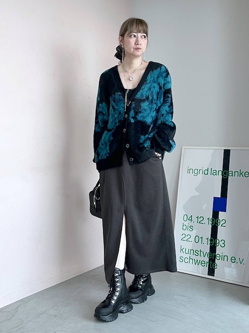 HARE 新品 アソートガラシャギーカーディガン グレー Mサイズ HARE