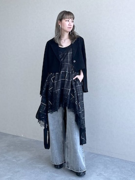「HARE（ハレ）のチャイナロングピアス(HARE)（ピアス（両耳用））」を使った、inhhhan®さん（レディース・165cm）の夏コーディネート