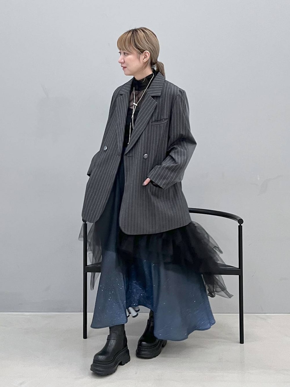 ストライプドッキングジャケット(HARE)を使った人気ファッション