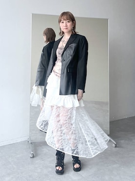 「HARE（ハレ）のアイテム（ブレスレット）」を使った、inhhhan®さん（レディース・165cm）の春コーディネート