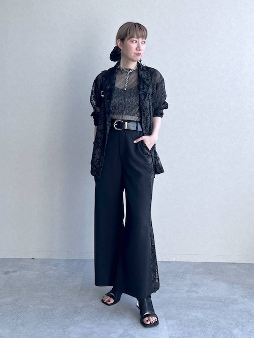 SLY（スライ）の「LINEN TWEED FLARE PT リネン ツイード フレア