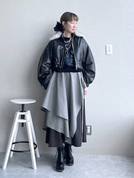 「アイテム（ピアス（両耳用））」を使った、inhhhan®さん（レディース・165cm）の秋コーディネート