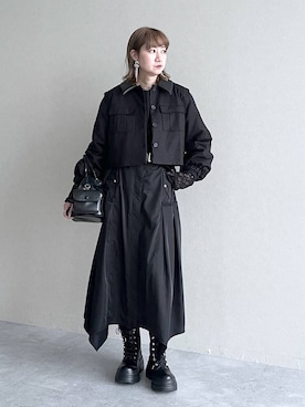 「HARE（ハレ）のアイテム（イヤリング）」を使った、inhhhan®さん（レディース・165cm）の冬コーディネート