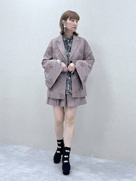 「HARE（ハレ）のアイテム（イヤリング）」を使った、inhhhan®さん（レディース・165cm）の冬コーディネート