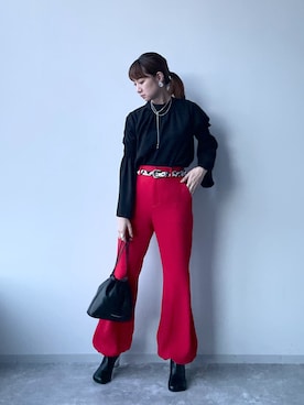 「アニマル」｜「アイテム（アクセサリー）」を使った、inhhhan®さん（レディース・165cm）の秋コーディネート