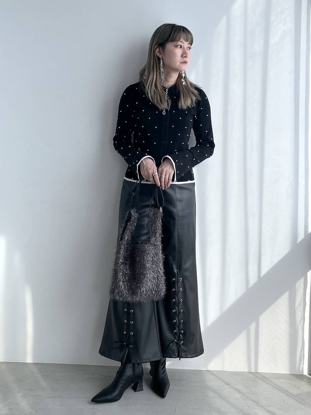 Ame no chi hare ♡パールニットカーディガン Machine-washable