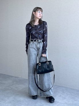 「HARE（ハレ）のアイテム（メガネ）」を使った、inhhhan®さん（レディース・165cm）の秋コーディネート