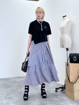 「アイテム（サンダル、ブルー系）」を使った、inhhhan®さん（レディース・165cm）の夏コーディネート