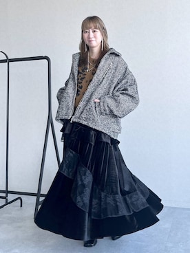 「アイテム（イヤリング）」を使った、inhhhan®さん（レディース・165cm）の秋コーディネート