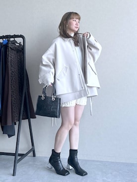 「アイテム（イヤリング）」を使った、inhhhan®さん（レディース・165cm）の秋コーディネート