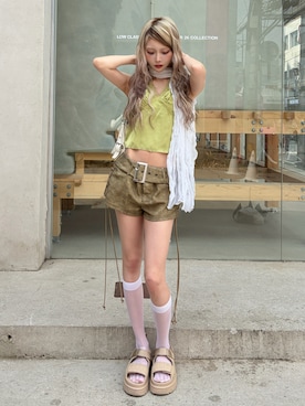 「UGG（アグ）のアイテム」を使った、愛都さん（レディース・163cm）の夏コーディネート