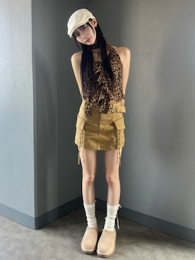 「ハンチング」｜愛都さん（レディース・163cm）の夏コーディネート