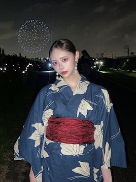 「アイテム（浴衣）」を使った、愛都さん（レディース・163cm）の夏コーディネート