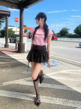 「アイテム（ファッション雑貨）」を使った、愛都さん（レディース・163cm）の夏コーディネート